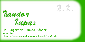 nandor kupas business card